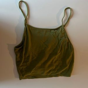 green tank top